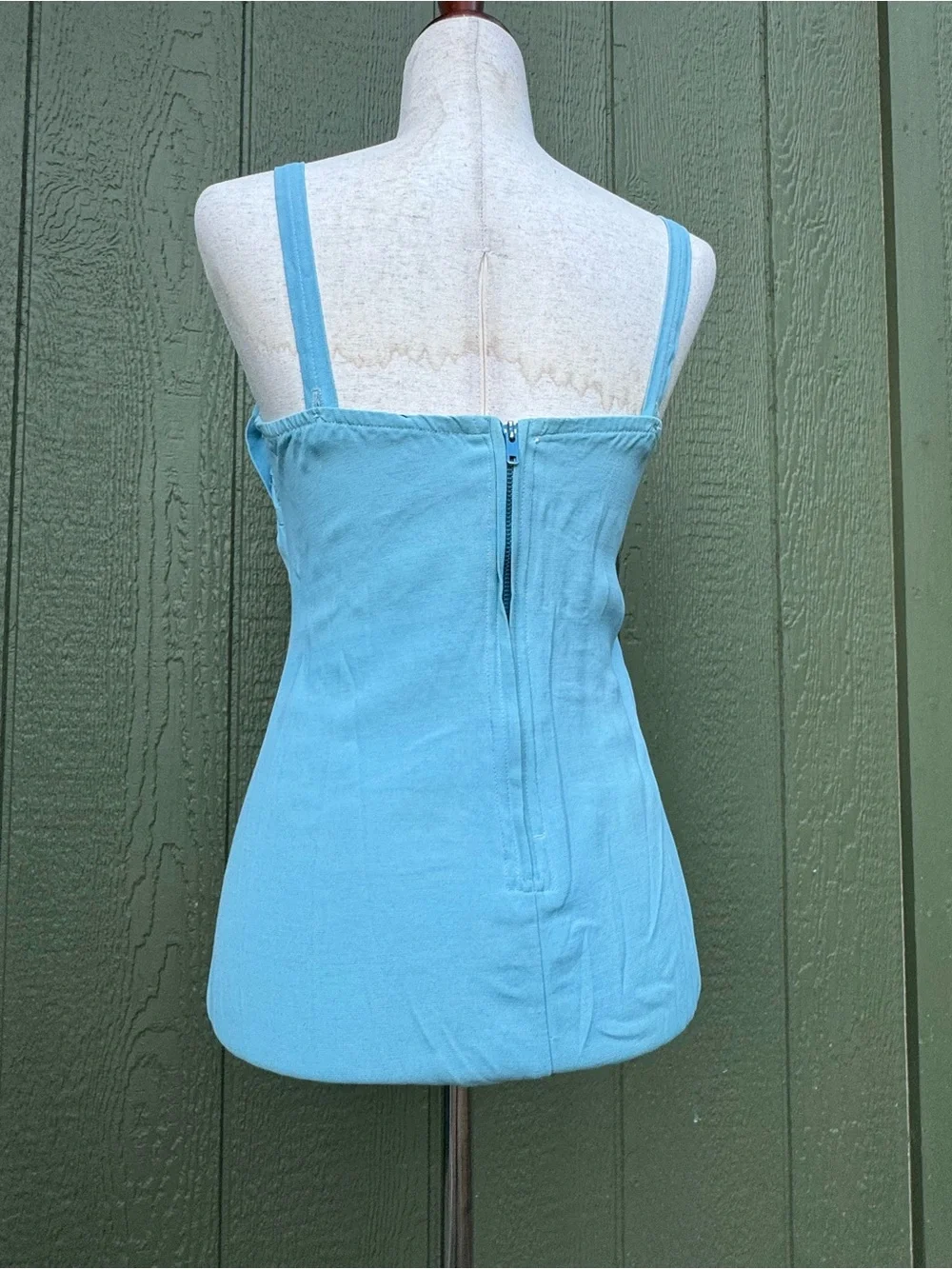 1950s Catalina of California Vintage Turquoise Blue Ruched Swimsuit